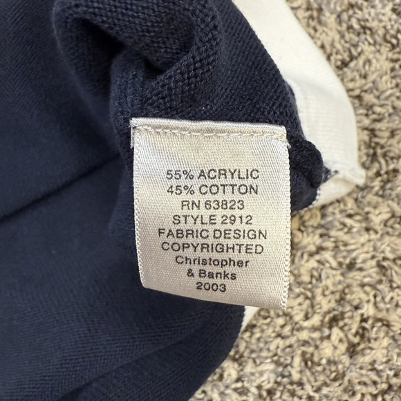 Women’s Christopher Banks Black and White Blouse Collared Size‎ Small - Picture 6 of 10